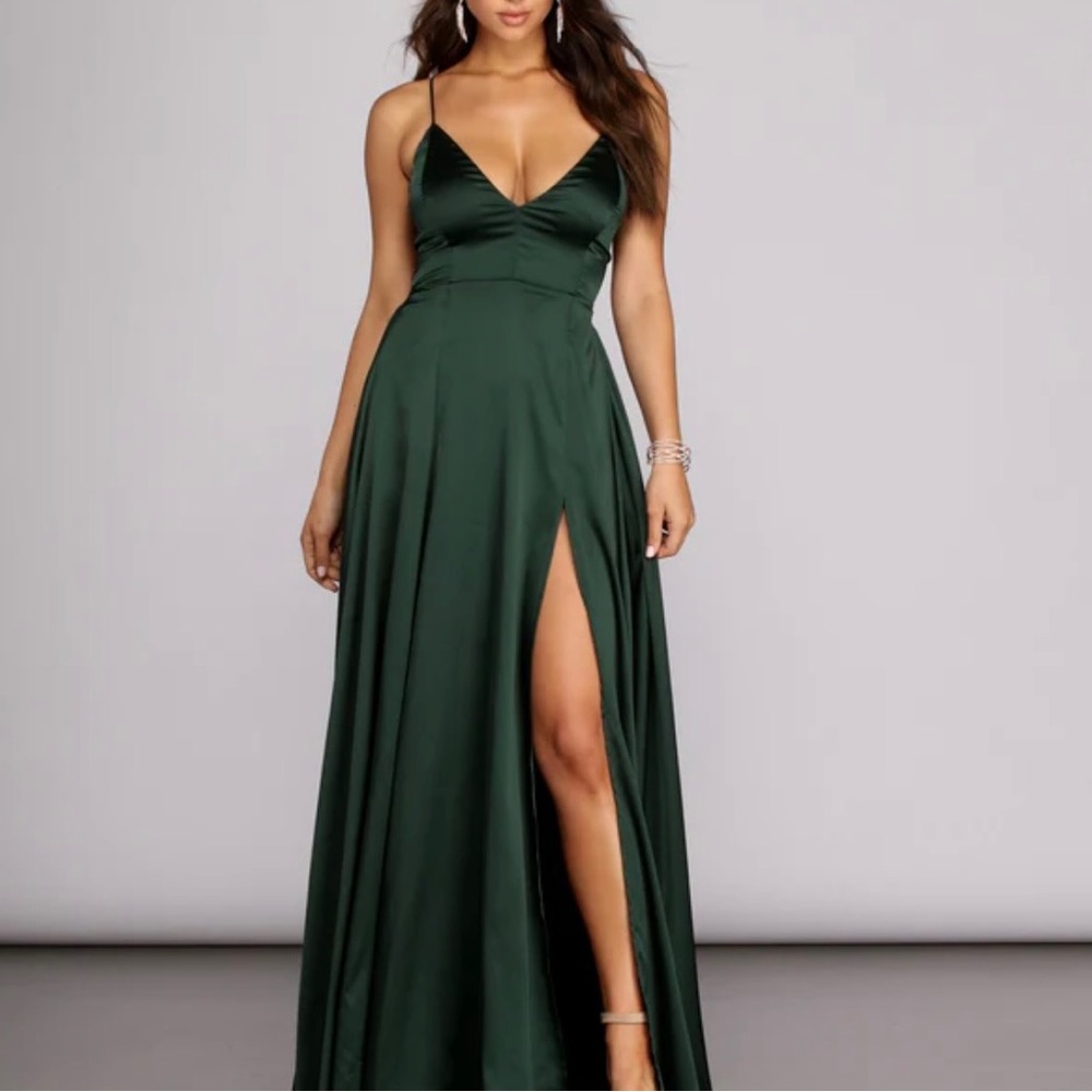 Vera Satin Lace Up Dress